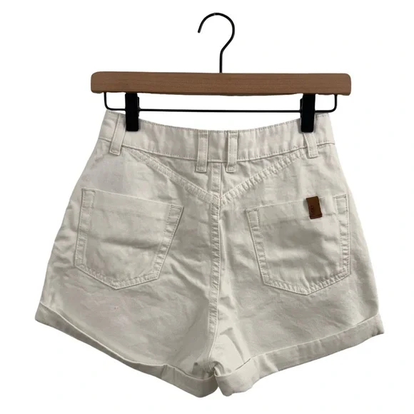 Roxy High Waist Cream Shorts - Picture 3 of 8
